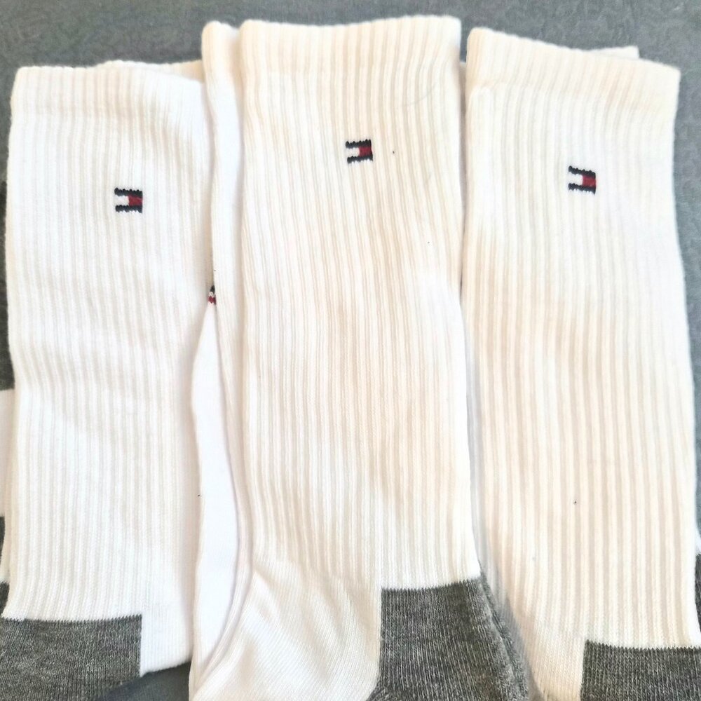 NEW Socks Men Athletic casual Tommie Hilfiger 3 Pairs for $15 White and Grey